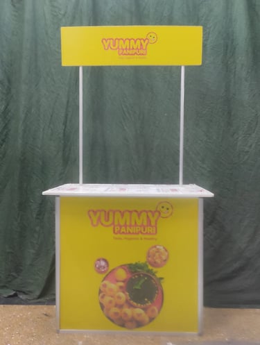 heavy aluminium screen promotion tables