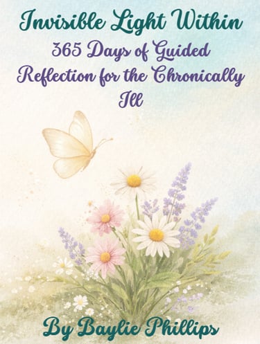 Book cover of Invisible Light Within, with flowers and butterflies