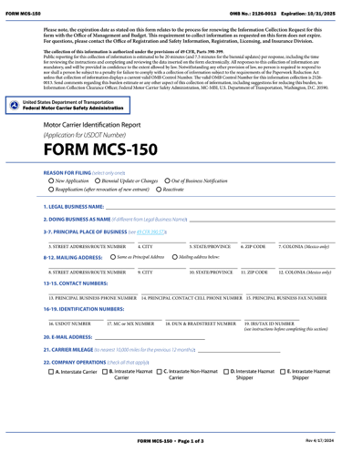 Trucking compliance documents used for FMCSA audit preparation.