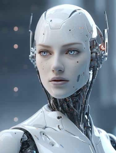 a robot with a robot like headgear