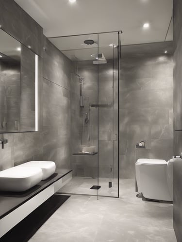 gray concrete building with blue windows