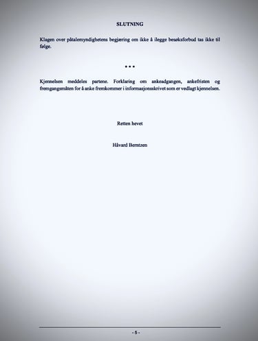 Rettsavgjørelse fra Oslo i en grunnløs sak mot Zainab Abdulkarim Ali, Oslo politidistrikt Korrupsjon