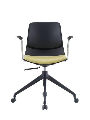 SenSit-Otto swivel chair with black base and yellow cushion