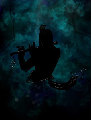 silhouette of krishna