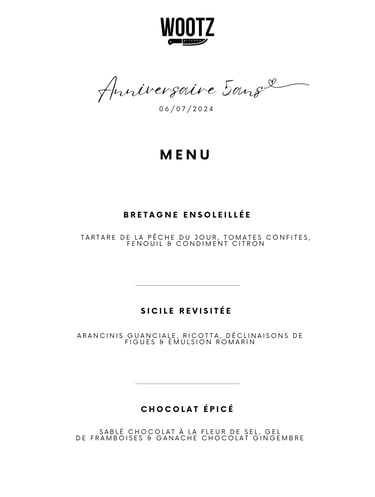 Menu de chef à domicile Rennes