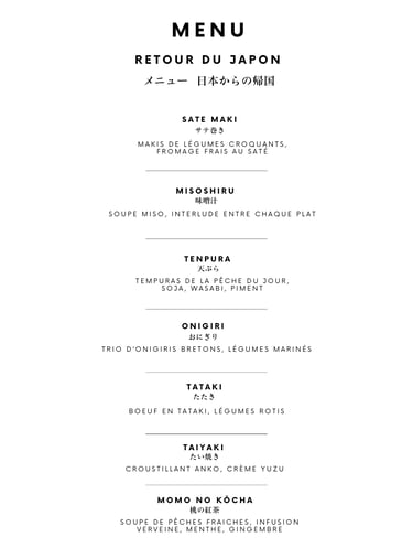 Menu de chef privé Rennes