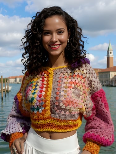 Pull capuche Dorsoduro en crochet mohair pour toutes les saisons T 38/42