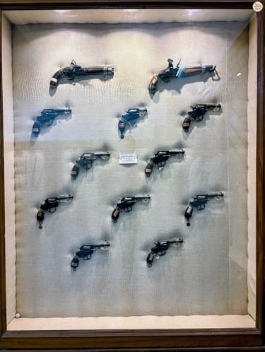 Antique guns and pistols displayed at Government Museum Bundi. 
