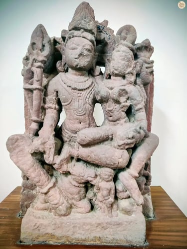 Intricately carved stone figures preserved at Government Museum Bundi.