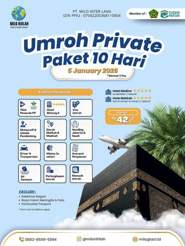 Umroh Private Januari 2026 10 hari