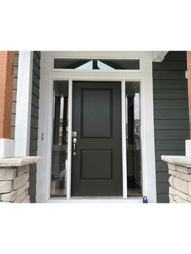 Black door for xeriscaping
