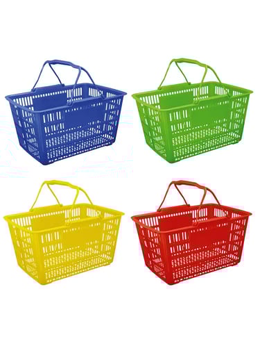 canasto plástico de mano 30 litros para supermercado en Chile