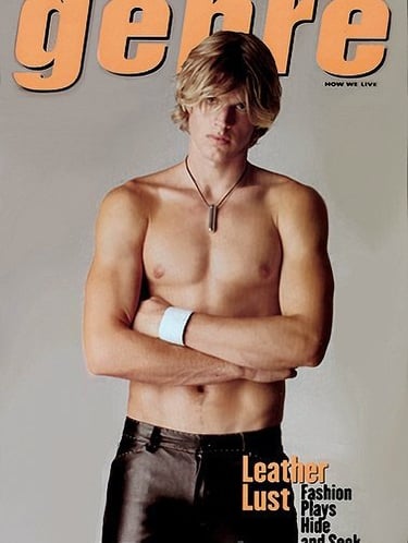 Cover of Genre Magazine shot in Los Angeles. Hair and makeup Jason Marks