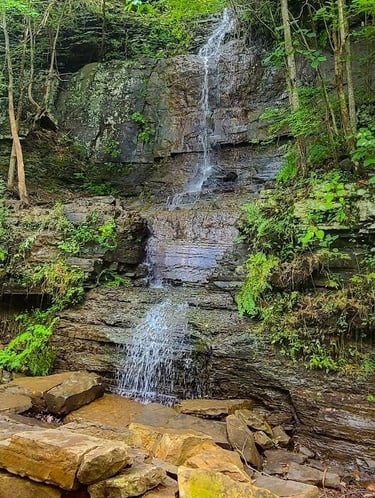 Soddy Daisy, TN - The small waterfall along Big Soddy Creek Gulf trail