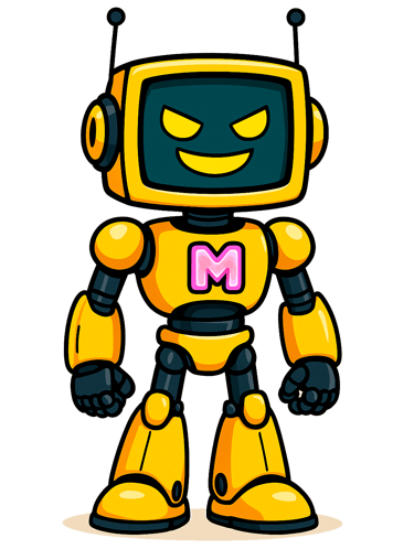 a cartoon robot with a bow tie and bow tie