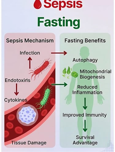 تعرف على العلاقة العلمية بين تسمم الدم (Sepsis) والصيام الطبي، وكيف قد تؤثر التحولات الأيضية وتنشي