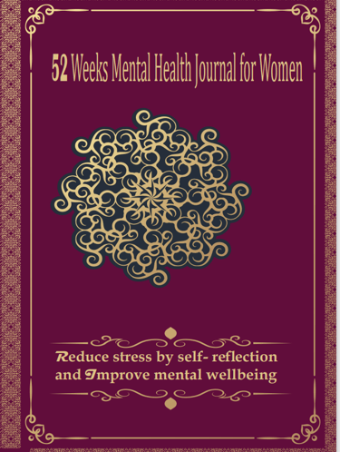 52 Week mental health journal cover red