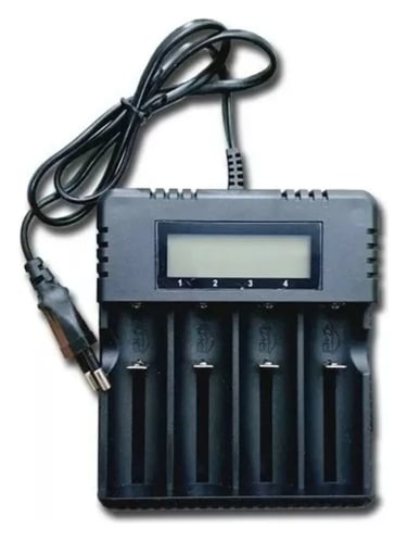 Carregador Quadruplo Lcd Bateria 18650-16340 -14500 - 26650
