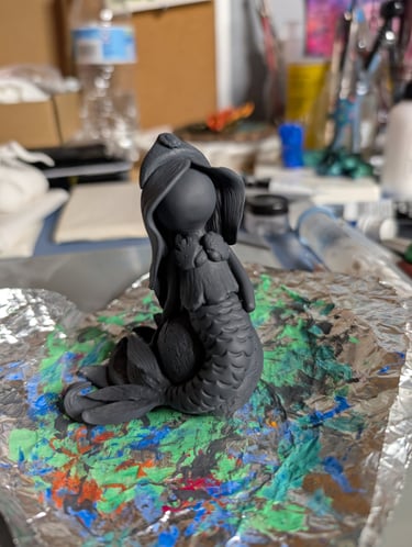 Mermaid Sculpture - Primer