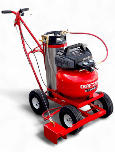 model 250 electric air compressor parking lot paint striping machine