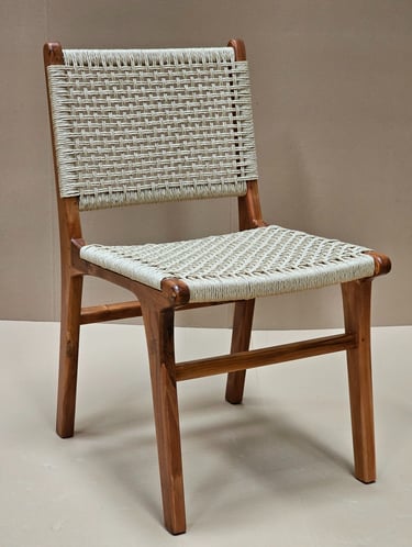 Teak wood frame rattan synthetic weave