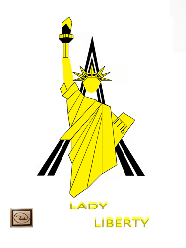 LADY LIBERTY richWOODart.com straight line art