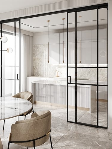 Drzwi przesuwne z jednym szkłem