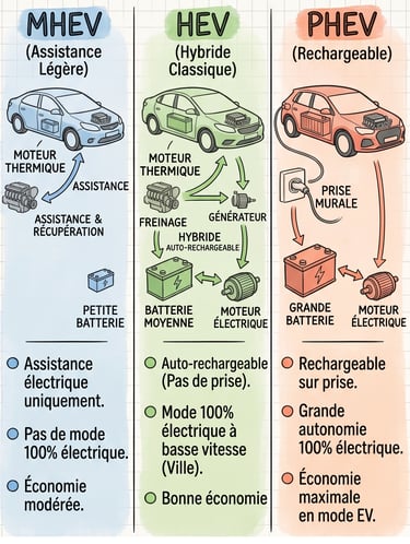 types voitures hybrides