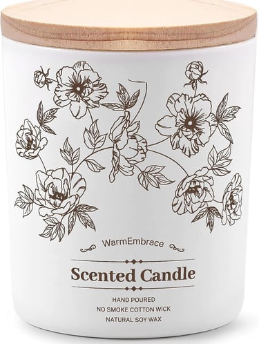 Deluxe Scented Candle for Women & Men, Vanilla Coconut Soy Wax Candle, 8 Oz Jar Candle for Home