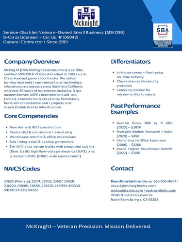 McKnight Capabilities Statement