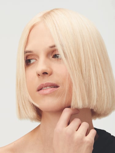 a woman with blonde hair