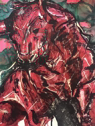 "The power of serenity radiates an unbreakable inner strength." A peaceful, luminous work by Tabuchi