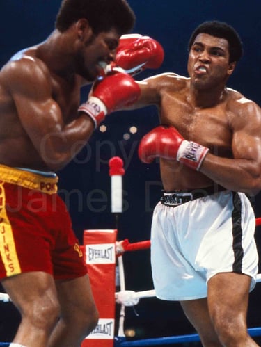 Muhammad Ali and Leon Spinks at Caesars Palace in 1978 by James Drake for Sports Illustrated