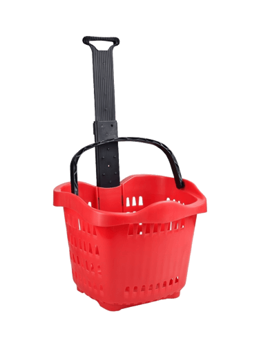 Canasto con ruedas y manillar telescópico