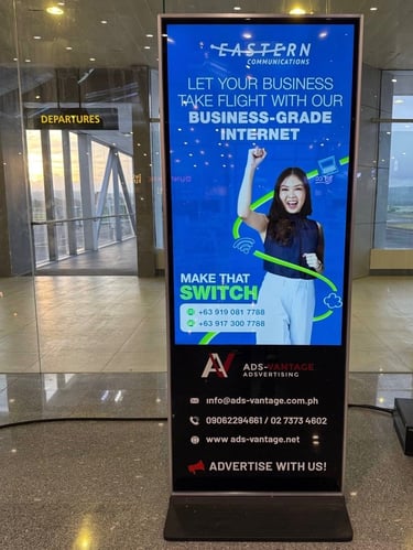 alt="airport advertisement of Business Internet provider at Bicol International Airport Philippines"