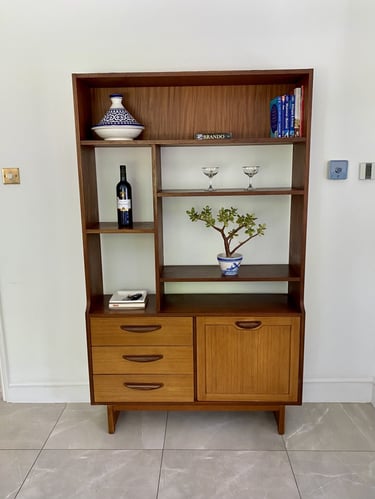 Mid-Century Modern room divider, functional and stylish, blending contemporary and vintage interior design.