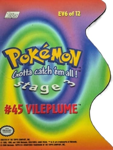 Die Cut EV6 of 12 Vileplume Topps Pokémon series 2 US front