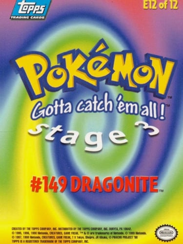 E12 of E12 Dragonite Topps Pokémon The First Movie back