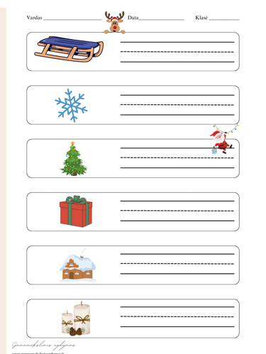 parašyk žodžius lietuvių kalba 1 klasė užduotys PDF