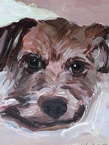 Cropped image of study of dog on paper acrylic