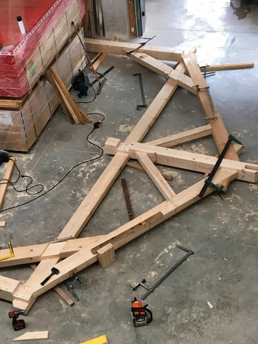 Assemblage de charpente en bois