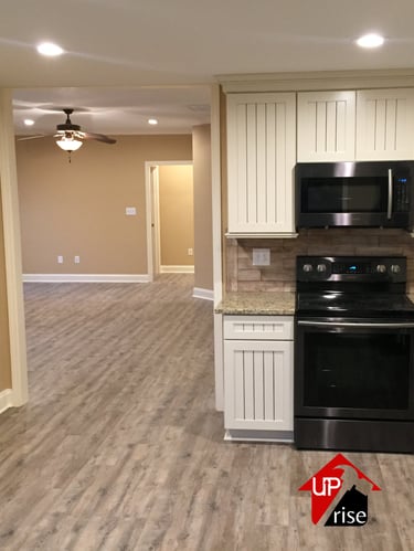 Luxury vinyl plank flooring installation in Charlotte NC by Uprise Renovation