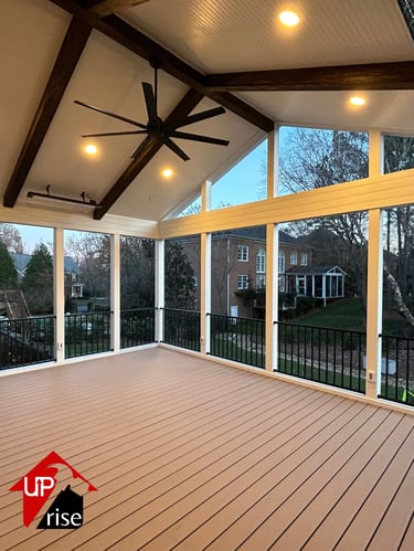 Porch construction in Charlotte NC by Uprise Renovation