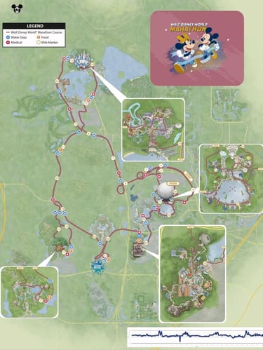 2022 runDisney Walt Disney World Marathon Weekend Marathon Course Map