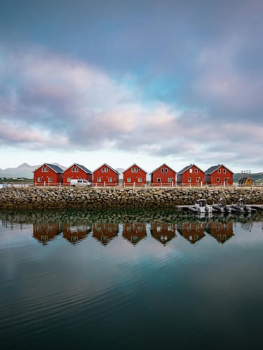 Norvège Aurores boréales Fjord