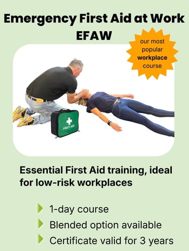 practising opening an airway during Emergency First Aid at Work course