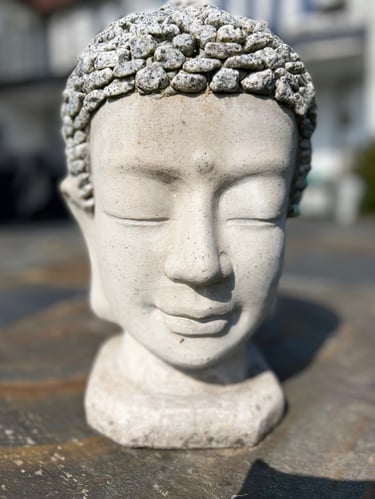 Buddha stone head peaceful