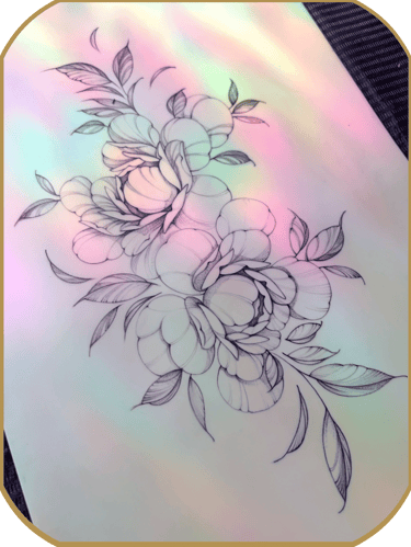 Fine line flash tattoo design
