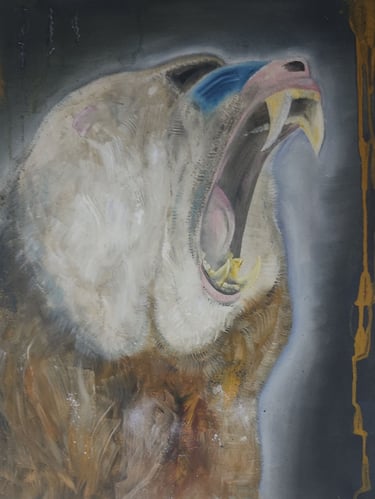 a painting of a monkey with a monkey on it