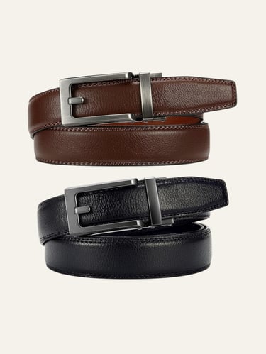CHAOREN Click Belt for Men 2 Pack 36-42 Black Brown 